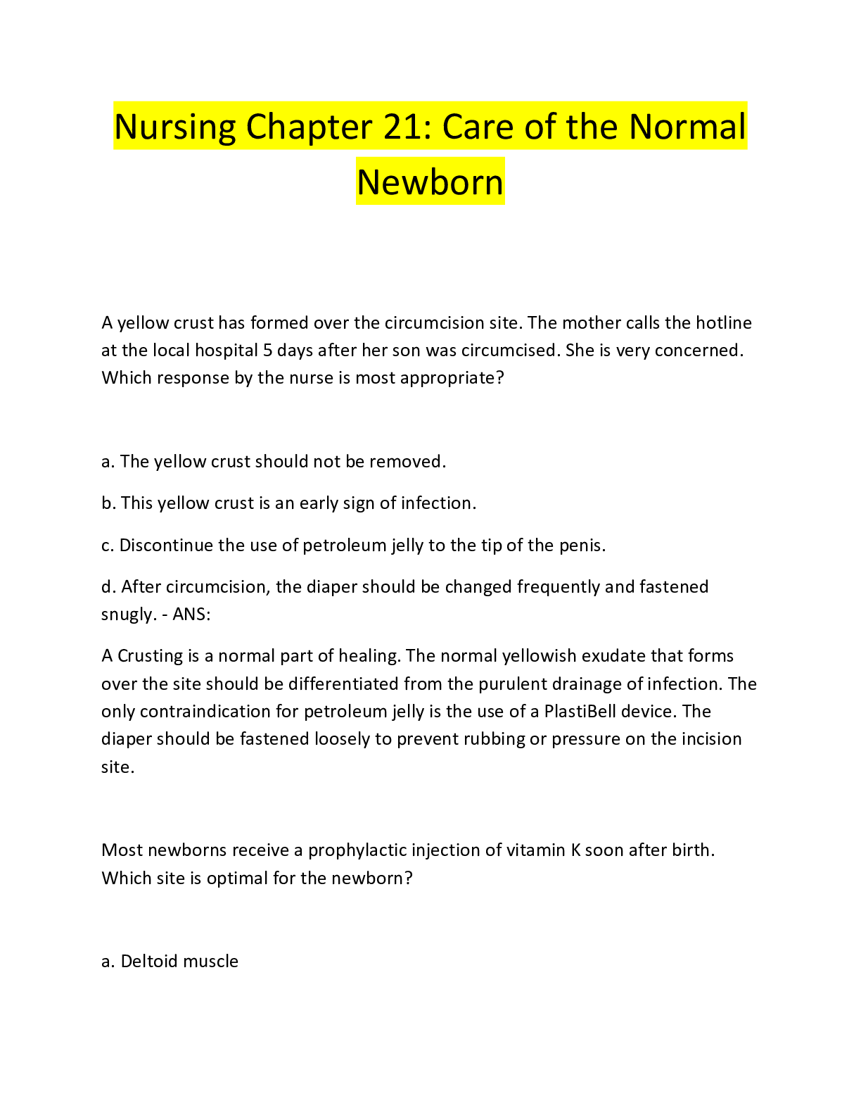 Preview image for Nursing Chapter 21: Care of the Normal  Newborn